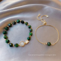 Shangjie OEM Pulsera Gold Bracelet Charm Bracelet Femme Green Crystal Gemstone Designer Adjustable Women Bracelet